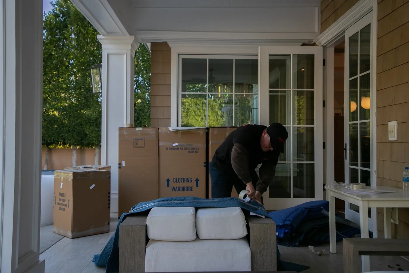 Presto movers loading padded furniture